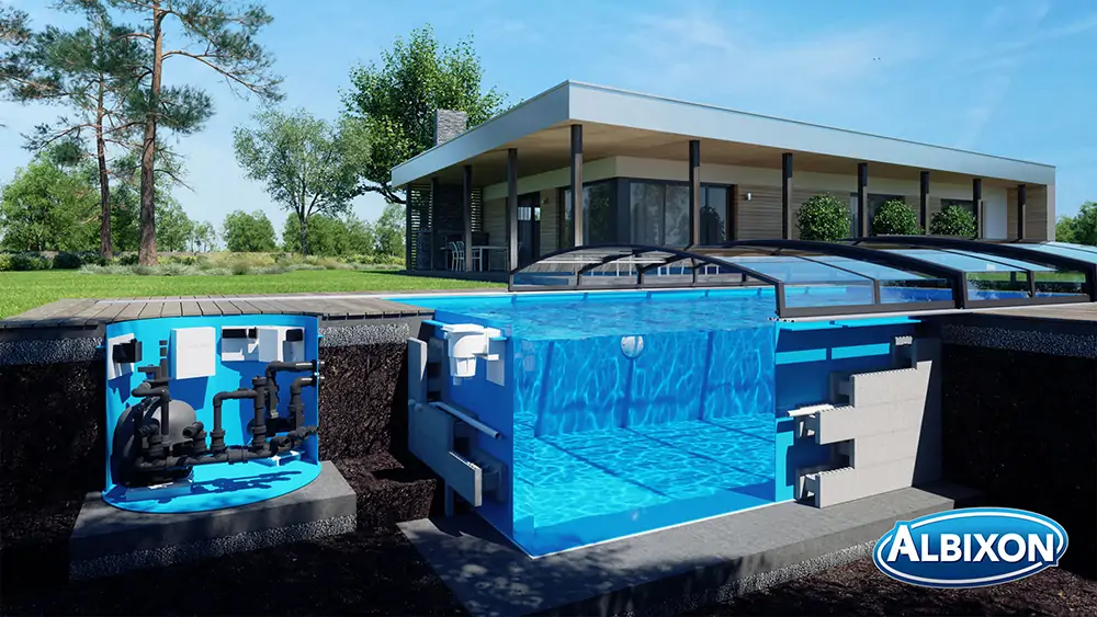 basen ogrodowy, schemat basenu ogrodowego, jak zamotować basen w ogrodzie vivapool