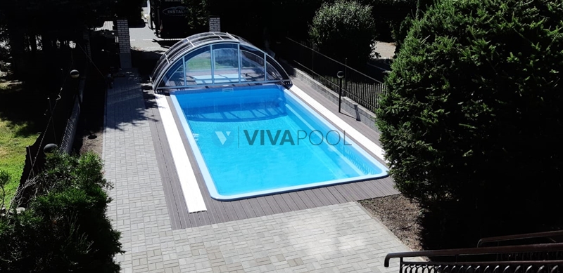 basen poliestrowy wykonczony ogrod z zadaszeniem vivapool ełk mazury baseny