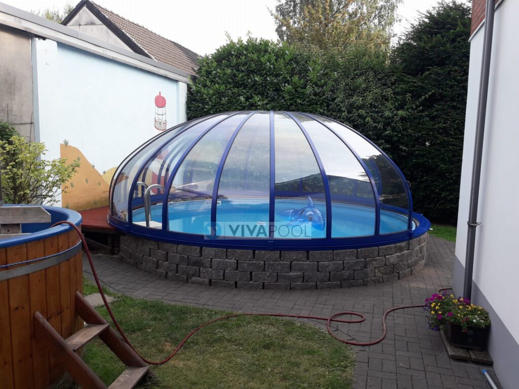 Zadaszenie na basen / jacuzzi KOPUŁA 4,0 x 2,6 okrągłe zadaszenie basenowe