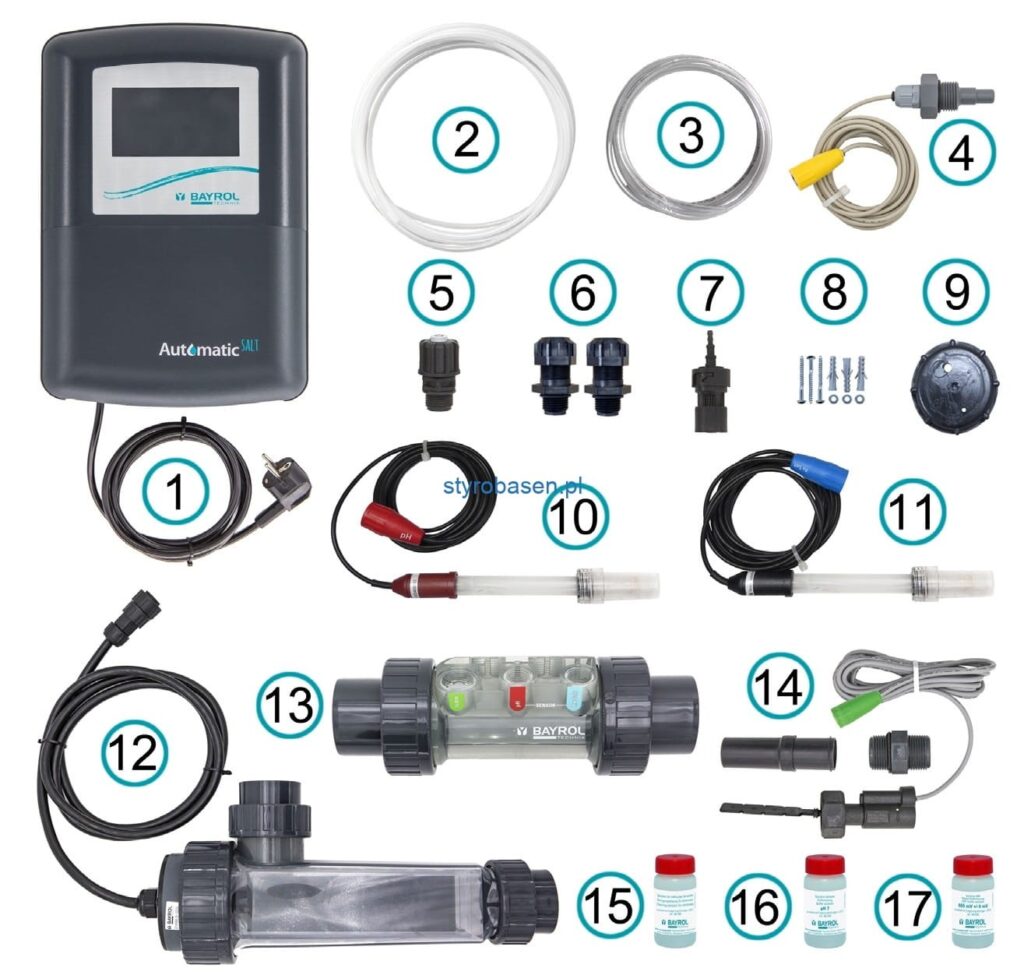 Elektrolizer soli basenowy BAYROL Automatic Salt 80m3 z modułem pH i Rx WI-FI słona woda, elektorliza soli do basenu