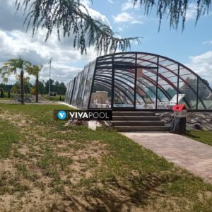 Eleganckie zadaszenie na basen wysokie OPTIMA 9,0 x 4,00 x 2,25 poliwęglan lity pokrywa basenowa jacuzzi