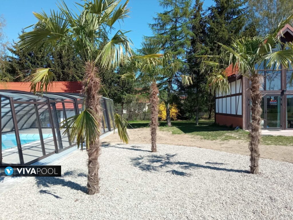 Eleganckie zadaszenie na basen wysokie OPTIMA 9,0 x 4,00 x 2,25 poliwęglan lity pokrywa basenowa jacuzzi