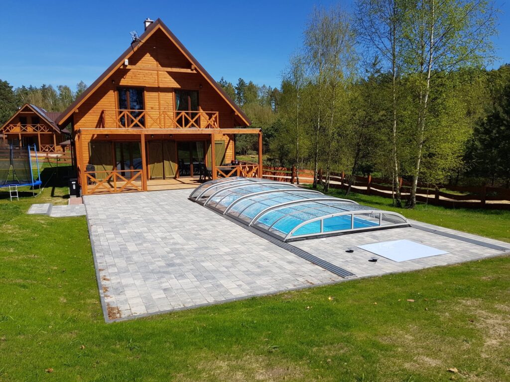 Zadaszenie basenowe ELEGANT 10,68 x 4,47 x 0,90 poliwęglan lity elegancka pokrywa na basen