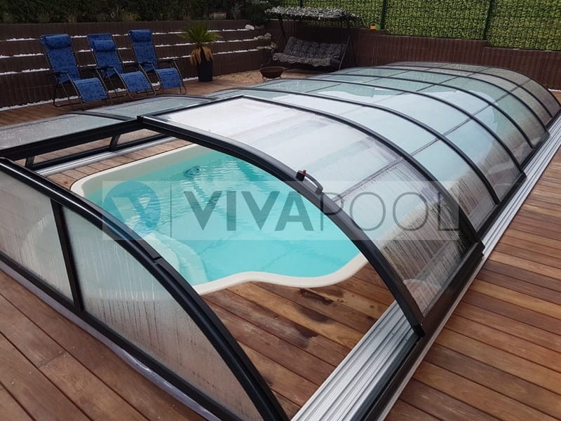 Zadaszenie basenowe ELEGANT 7,58 x 3,97 x 0,85 dach na basen z poliwęglanu litego