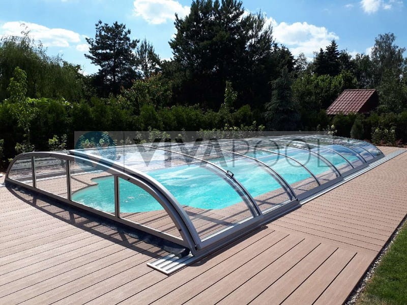 Zadaszenie basenowe ELEGANT 7,58 x 3,97 x 0,85 dach na basen z poliwęglanu litego