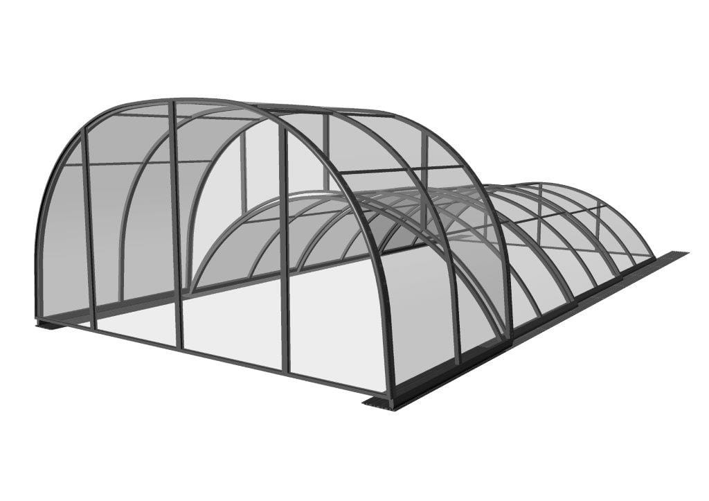 Zadaszenie basenowe DUO Klasik 11.00 x 3,40 x 2,20 poliwęglan lity