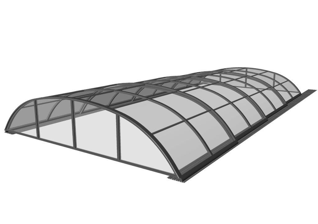 Zadaszenie basenowe ELEGANT 10,68 x 4,47 x 0,90 poliwęglan lity elegancka pokrywa na basen