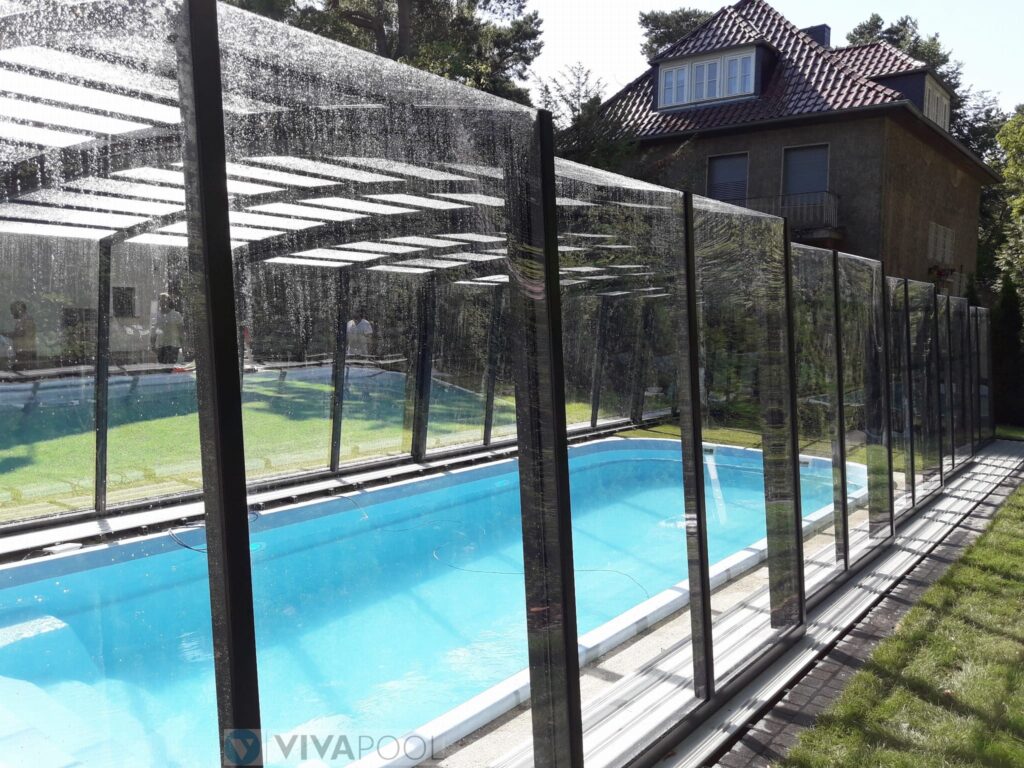 Eleganckie zadaszenie 9,0 x 4,00 x 2,25 basenowe wysokie CASABLANCA XL poliwęglan lity pokrywa basenowa hala basenowa jacuzzi