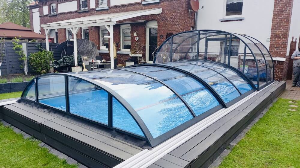 Zadaszenie na basen DUO Smart 8.69 x 4,25 x 2,25 poliwęglan lity