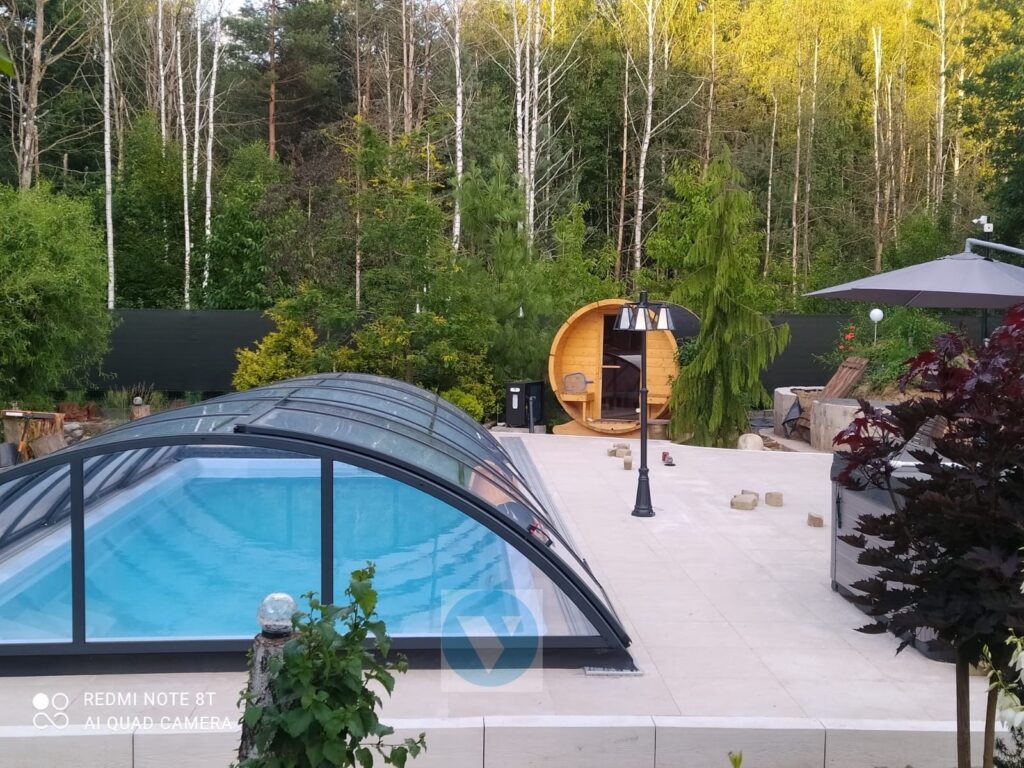 Zadaszenie na basen KLASIK 6,40 x 3,20 x 1,00 poliwęglan lity dach basenowy POKRYWA