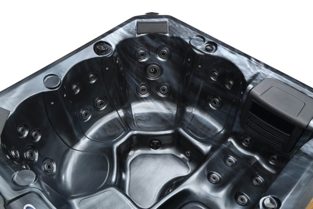 Nowoczesne jacuzzi ogrodowe TEBAS LuxSpa LIVSIA – 6-osobowa wanna spa z hydromasażem